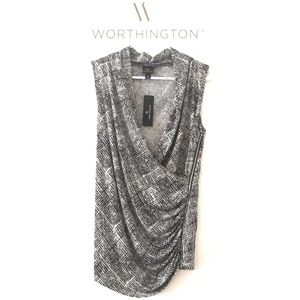 NWT! Worthington Side-Zip Sleeveless Blouse